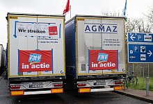 Streikende LKW-Fahrer - Sebastian Gollnow/dpa
