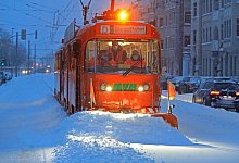 Schneepflug - Foto: Peter Gercke/dpa-Zentralbild/dpa