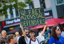 Kundgebung Blau-Gelbes Kreuz zum Unabh&auml;ngigkeitstag der Ukraine - Thomas Banneyer/dpa