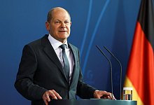 &laquo;Wir sp&uuml;ren unendliche Trauer &uuml;ber die Opfer und (...) gro&szlig;e Wut auf den russischen Pr&auml;sidenten und diesen sinnlosen Krieg&raquo;: Bundeskanzler Olaf Scholz. - Lisi Niesner/Reuters/Pool/dpa