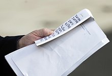 Trumps Filzstift-Notizen - Foto: Patrick Semansky/AP/dpa