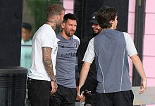 David Beckham + Lionel Messi - Lynne Sladky/AP/dpa