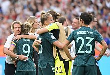 Das deutsche Team nach der ungl&uuml;cklichen Niederlage im Wembley-Stadion. - Sebastian Christoph Gollnow/dpa
