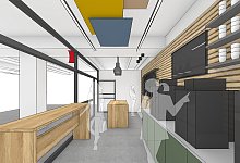 Die Visualisierung gibt einen ersten Eindruck davon, wie das "Kaffee-Labor" aussehen wird. - Melitta