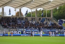 06.10.2024, Fussball, Herren, 3. Liga, Saison 2024/2025, 1. FC Saarbrücken - DSC Arminia Bielefeld, Die Fans (DSC Armini - IMAGO/Fussball-News Saarland