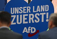 Blick am Sonnabend (27.08.2022) in Ivenack (Landkreis Mecklenburgische Seenplatte) auf den örtlichen AFD Landespareitag. - IMAGO/BildFunkMV