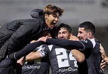 3. Liga Fussball, SpVgg Unterhaching vs DSC Arminia Bielefeld, SpVgg Unterhaching, DSC Arminia Bielefeld, Torjubel 2023- - IMAGO/sportworld