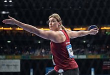 Leichtathletik ISTAF Indoor Berlin 23.02.2024 Diskus-Duell, Maenner/Frauen, Kristin Pudenz (GER) *** Athletics ISTAF Ind - IMAGO/camera4+