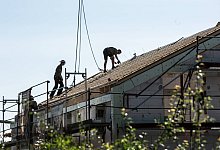 Baustelle eines Wohnungeb&auml;udes in Stuttgart Sch&ouml;nberg - IMAGO/Wilhelm Mierendorf