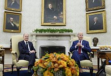 US-Pr&auml;sident Biden empf&auml;ngt Bundeskanzler Scholz - Susan Walsh/AP