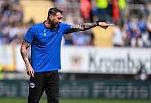 3. Liga - Arminia Bielefeld - Hallescher FC am 10.05.2024 in der Sch&uuml;coArena in Bielefeld Trainer Michel Kniat (Bielefel - IMAGO/osnapix