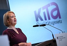 Pressekonferenz zur Umsetzung des Kita-Qualit&auml;tsgesetzes - Britta Pedersen/dpa