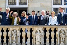 Staatsbesuch von Frankreichs Pr&auml;sident Macron - M&uuml;nster - Guido Kirchner