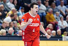 Torjubel Samuel Zehnder (TBV Lemgo-Lippe, 04) GER, THW Kiel vs. TBV Lemgo-Lippe, Handball, Bundesliga, Spieltag 10, Sais - IMAGO/Eibner