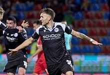 3. Liga Fussball, SpVgg Unterhaching vs DSC Arminia Bielefeld, SpVgg Unterhaching, DSC Arminia Bielefeld, Torjubel 2023- - IMAGO/sportworld