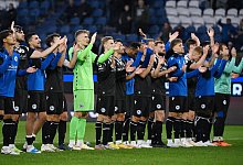 Bielefelds Spieler feiern den Sieg 21.10.2023, Fussball GER, Saison 2023/2024, 3. Liga, 12. Spieltag, MSV Duisburg - DSC - IMAGO/Team 2