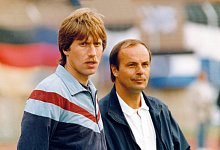 Trainer Gerd Roggensack (re.) und Co Trainer Joachim Krug (beide Arminia Bielefeld) - imago images/pmk