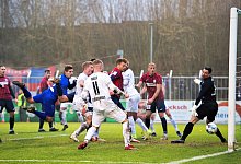 Das Kopfball-Tor von Rödinghauens Torhüter Alexander Sebald im Spiel gegen Wuppertal. - Joel Beinke