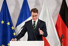 Staatsbesuch Frankreichs Pr&auml;sident Macron - M&uuml;nster - Rolf Vennenbernd/dpa