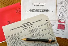 Stimmzettel, Europawahl, 9.Juni 2024, Nordrhein-Westfalen, Deutschland - picture alliance / Rupert Oberh&auml;user