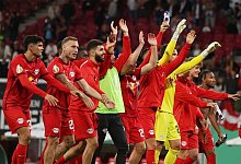 Gute Stimmung beim RB Leipzig: Angef&uuml;hrt von Timo Werner ist der Verein problemlos in die zweite Runde des DFB-Pokal eingezogen. Der Titelverteidiger besiegte Viertligist Teutonia Ottensen klar mit 8:0. - Jan Woitas/dpa