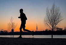 Ein Jogger läuft an der Alster entlang - Axel Heimken/dpa/dpa-tmn