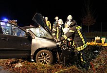 Alleinunfall Heerserheider Straße - Daniel Hobein / Feuerwehr Bad Salzuflen