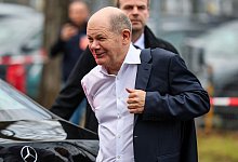 Kanzler Olaf Scholz absolviert mehrere Wahlkampfauftritte in NRW - Christoph Reichwein/dpa