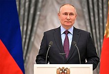 Der russische Pr&auml;sident Wladimir Putin hat angewiesen, die Abschreckungswaffen der Atommacht in Alarmbereitschaft zu versetzten. - Sergey Guneev/Kremlin Pool/Planet Pix via ZUMA Press Wire/dpa