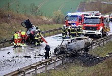 Schwerer Unfall im Norden Th&uuml;ringens - Silvio Dietzel/dpa-Zentralbild/dpa