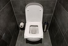 Ein Toilettensitz ist mit Toilettenpapier belegt - Nico Tapia/dpa-tmn