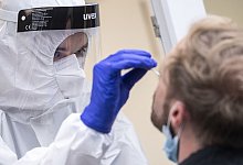 Nasenabstrich - Foto: Marius Becker/dpa