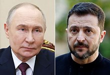 Wladimir Putin und Wolodymyr Selenskyj - Gavriil Grigorov/Pool Sputnik Kremlin via AP/Stephanie Lecocq/Pool Reuters/AP/dpa/dpa