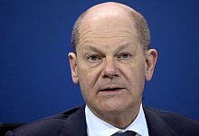 Bundeskanzler Olaf Scholz (SPD) spricht bei einer Pressekonferenz im Bundeskanzleramt. - Michael Sohn/POOL AP/dpa