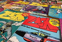Alte Hefte der Comic-Reihe «Zack». Am 13. April 1972 erschien die Zeitschrift zum ersten Mal. - Christof Bock/dpa-Zentralbild/dpa