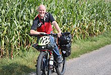 Matthias Schlattmeier ist startklar, um kommende Woche zu einer mindestens dreiw&ouml;chtigen Radtour durch die T&uuml;rkei aufzubrechen. - Nicole Sielermann