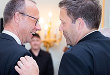 Friedrich Merz und Lars Klingbeil: - 1 - Christoph Soeder/dpa-Pool/dpa