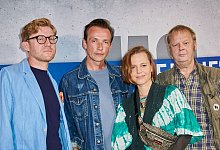 Die Schauspieler Klaudiusz Kaufmann (l-r), Lucas Gregorowicz, Maria Simon und Fritz Roth stellen &laquo;Polizeiruf 110: Heimatliebe&raquo; in Berlin vor. - Annette Riedl/dpa