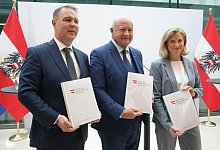 Drei Mitte-Parteien bilden Koalition in Österreich - Heinz-Peter Bader/AP/dpa