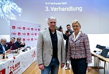 3. Tarifverhandlungsrunde bayerische Metall- und Elektroindustrie - Lennart Preiss/dpa