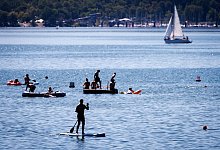 Hei&szlig;es Sommerwetter am Brombachsee - Daniel Karmann/dpa