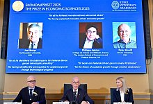 Wirtschaftsnobelpreis für Forschung zu nachhaltigem Wachstum - Anders Wiklund/TT News Agency/AP/dpa
