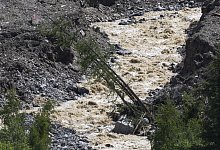 Nach Gletscherabbruch im Wallis - Cyril Zingaro/KEYSTONE/dpa