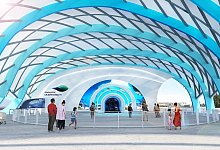 Rendering des Eingangsbereichs des Singapore Oceanarium - Resorts World Sentosa/dpa-tmn