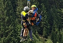 Hündin per Hubschrauber aus steilem Gelände geborgen - Unbekannt/LPD VORARLBERG/APA/dpa