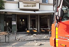 So sieht die Ungl&uuml;cksstelle am fr&uuml;hen Sonntagabend aus. Die Gesteinsbrocken sind deutlich zu erkennen. - Barbara Franke