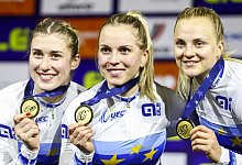 Pauline Grabosch, Emma Hinze und Lea Sophie Friedrich - Vincent Jannink/ANP/dpa