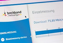Das Ergebnis einer Downloadmessung ist auf der Desktop-App &laquo;Breitbandmessung.de&raquo; der Bundesnetzagentur zu sehen. - Fernando Gutierrez-Juarez/dpa-Zentralbild/dpa