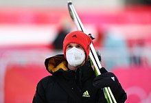 Die deutsche Mannschaft um Karl Geiger z&auml;hlt beim Teamspringen in Lahti zu den Mitfavoriten. - Daniel Karmann/dpa/Archiv
