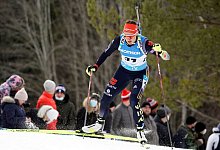 Denise Herrmann wurde beim Biathlon-Weltup in &Ouml;tep&auml;&auml; in Estland Zweite. - Roman Koksarov/AP/dpa